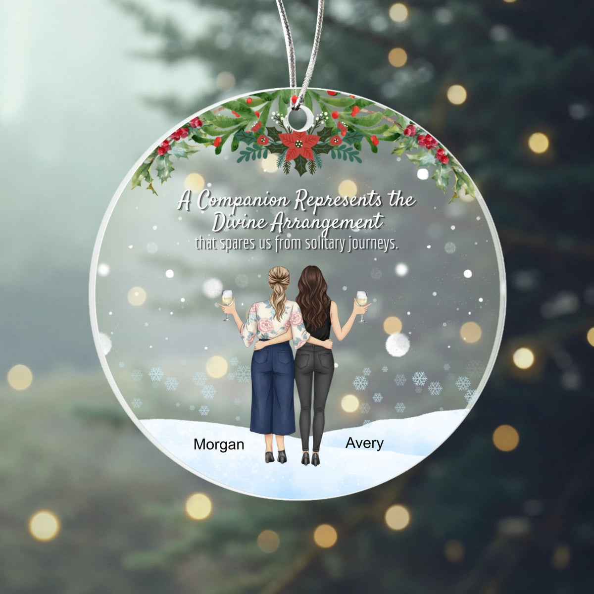 A Companion Represents the Divine Arrangement - Personalized Friendship Christmas Ornament