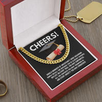 CHEERS! Graduation Gift for Him - Cuban Link Chain with Message Card