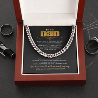 "For My Dad" Cuban Link Chain - Gift from Daughter - Birthday, First Protector Dad Necklace - Meaningful Gift from Daughter