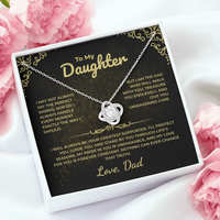 Love Knot Necklace with Daughter Message Card – Elegant Gift of Support & Endless Love from Dad