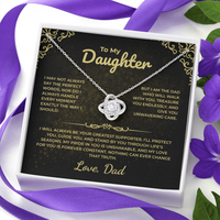 Love Knot Necklace with Daughter Message Card – Elegant Gift of Support & Endless Love from Dad