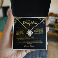 Love Knot Necklace with Daughter Message Card – Elegant Gift of Support & Endless Love from Dad