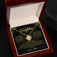 Love Knot Necklace with Daughter Message Card – Elegant Gift of Support & Endless Love from Dad