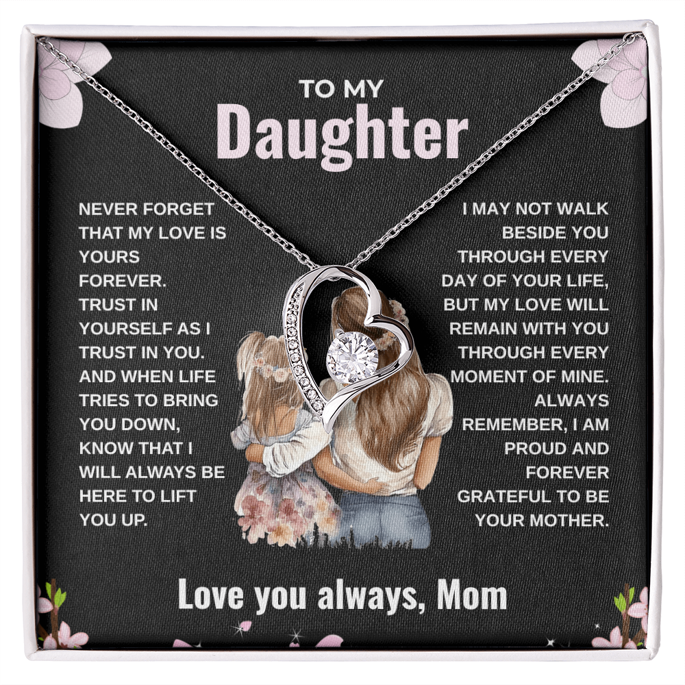 Forever Love Necklace with Touching Mom-to-Daughter Message Card Gift