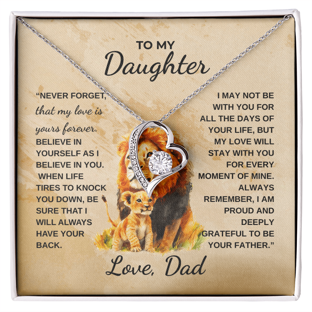 Forever Love Necklace with Daughter Message Card – Heartfelt Gift from Dad to Daughter