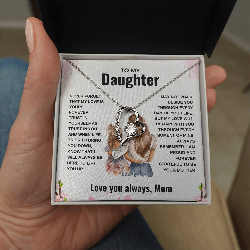 Forever Love Necklace with Touching Mom-to-Daughter Message Card Gift