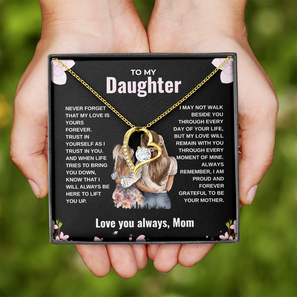 Forever Love Necklace with Touching Mom-to-Daughter Message Card Gift