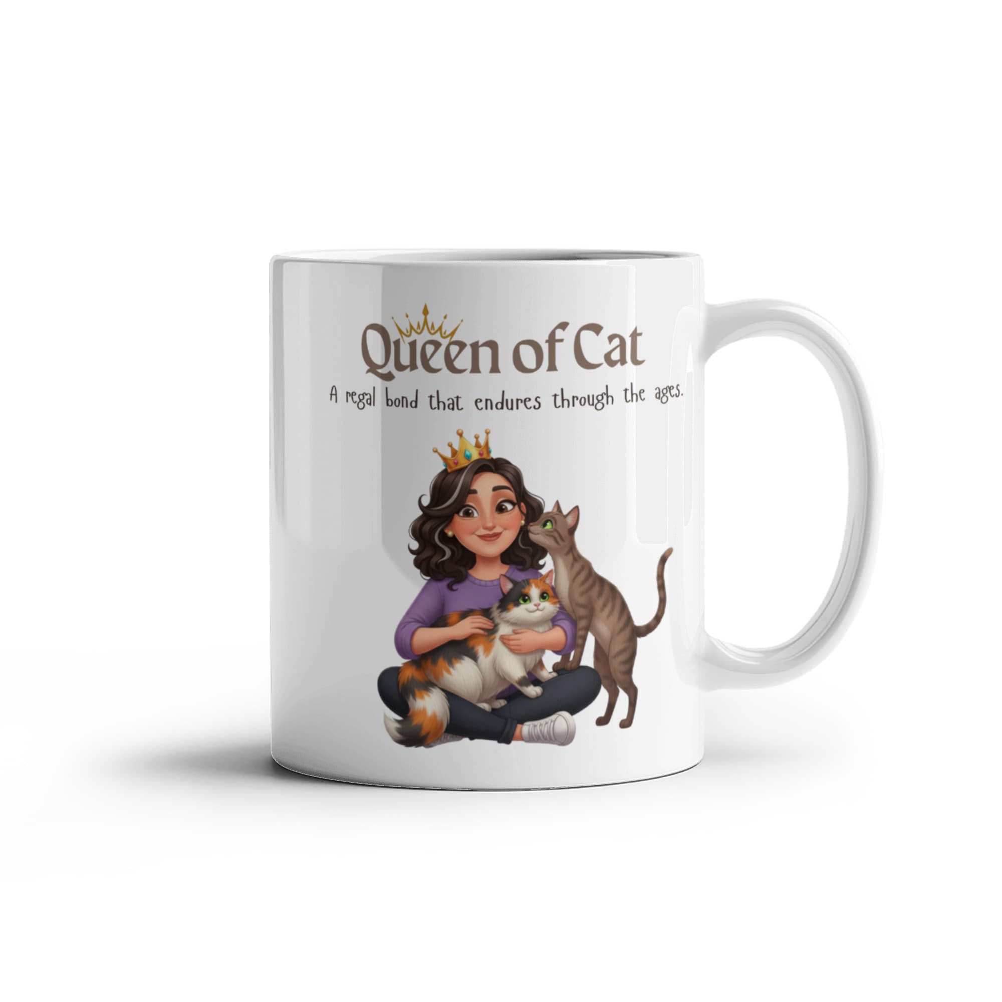 Queen of Cat Mug - Regal Bond Cat Mom Gift for Her