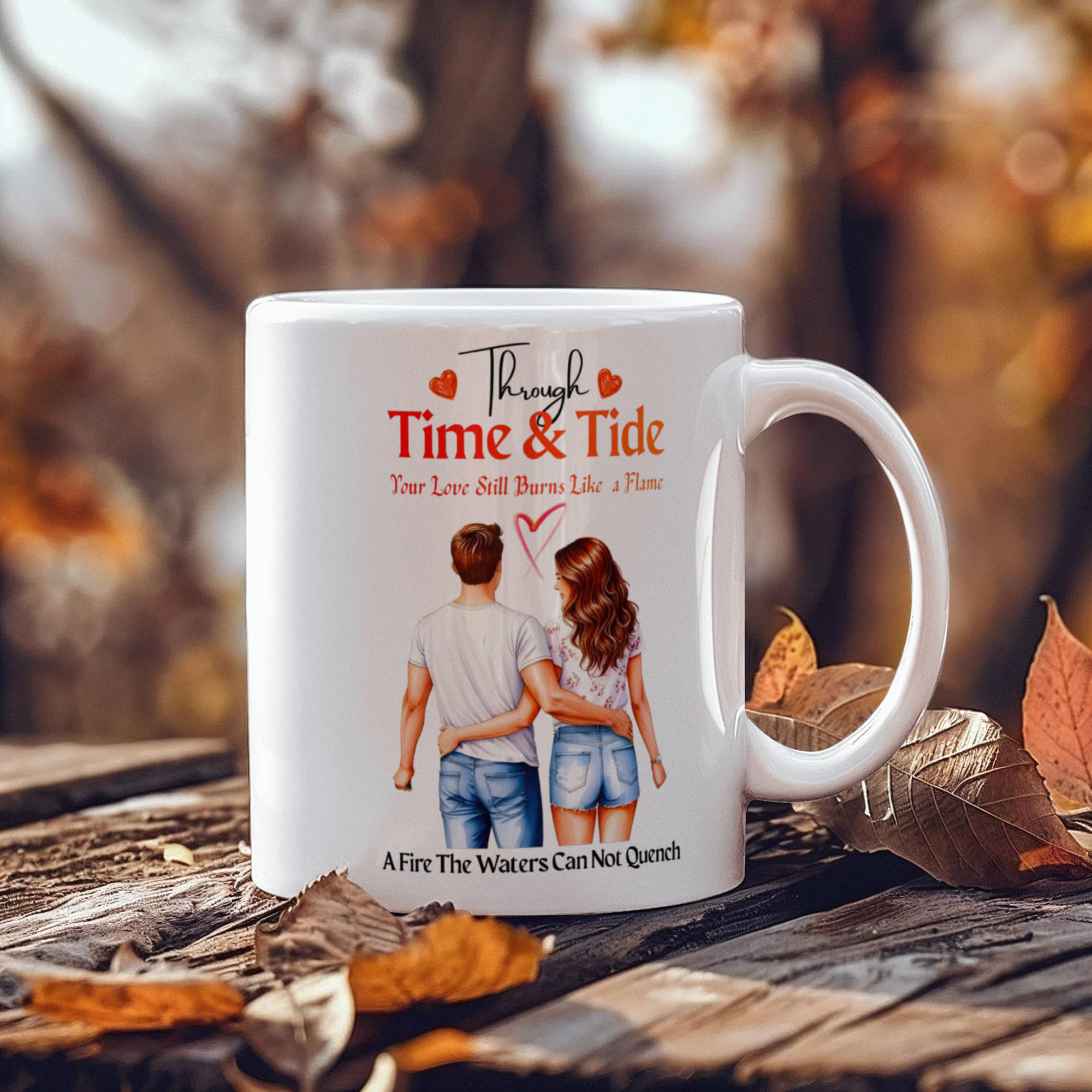 Through Time & Tide Couple Mug - Enduring Love Gift for Him/Her