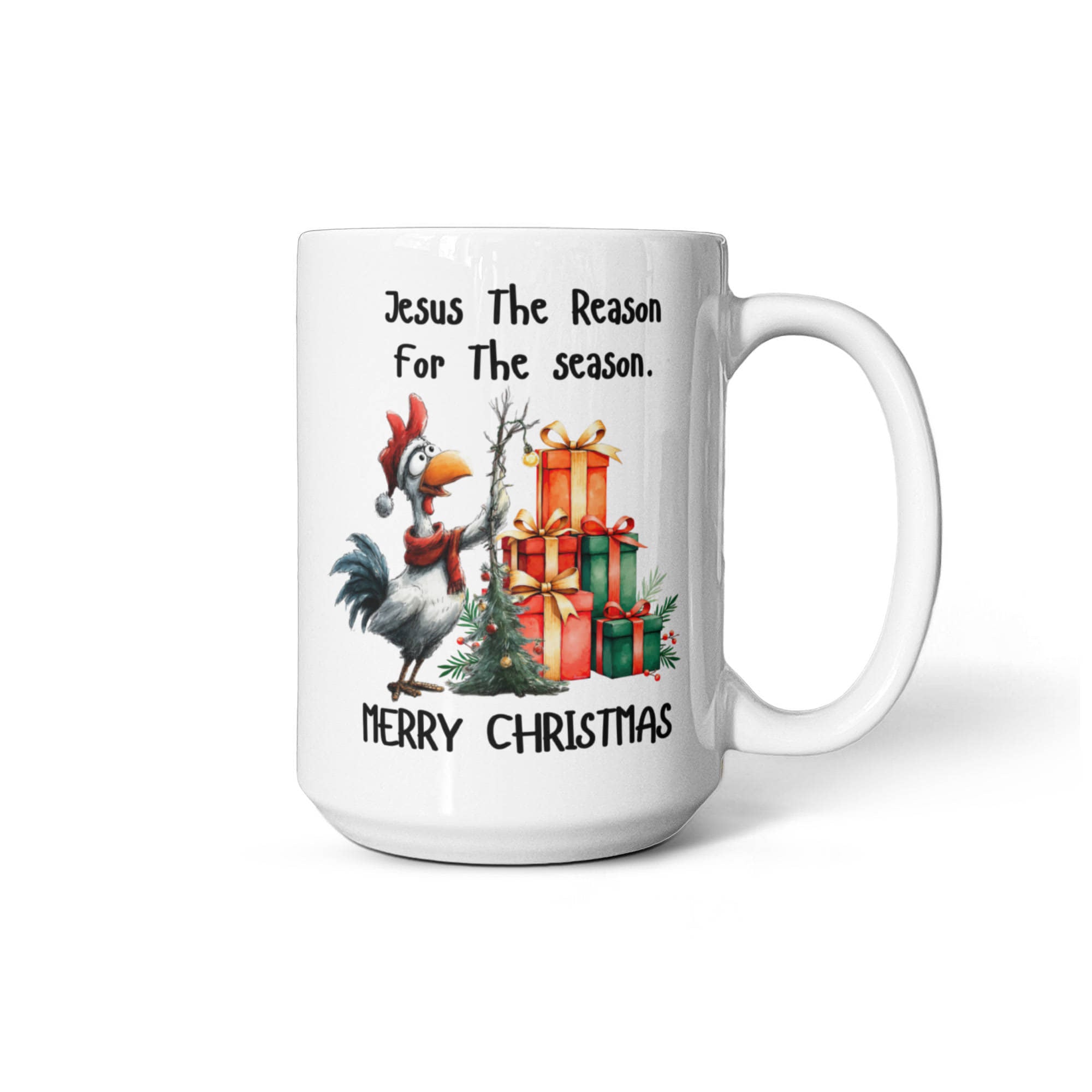 Jesus The Reason Rooster Mug - Funny Christian Christmas Gift