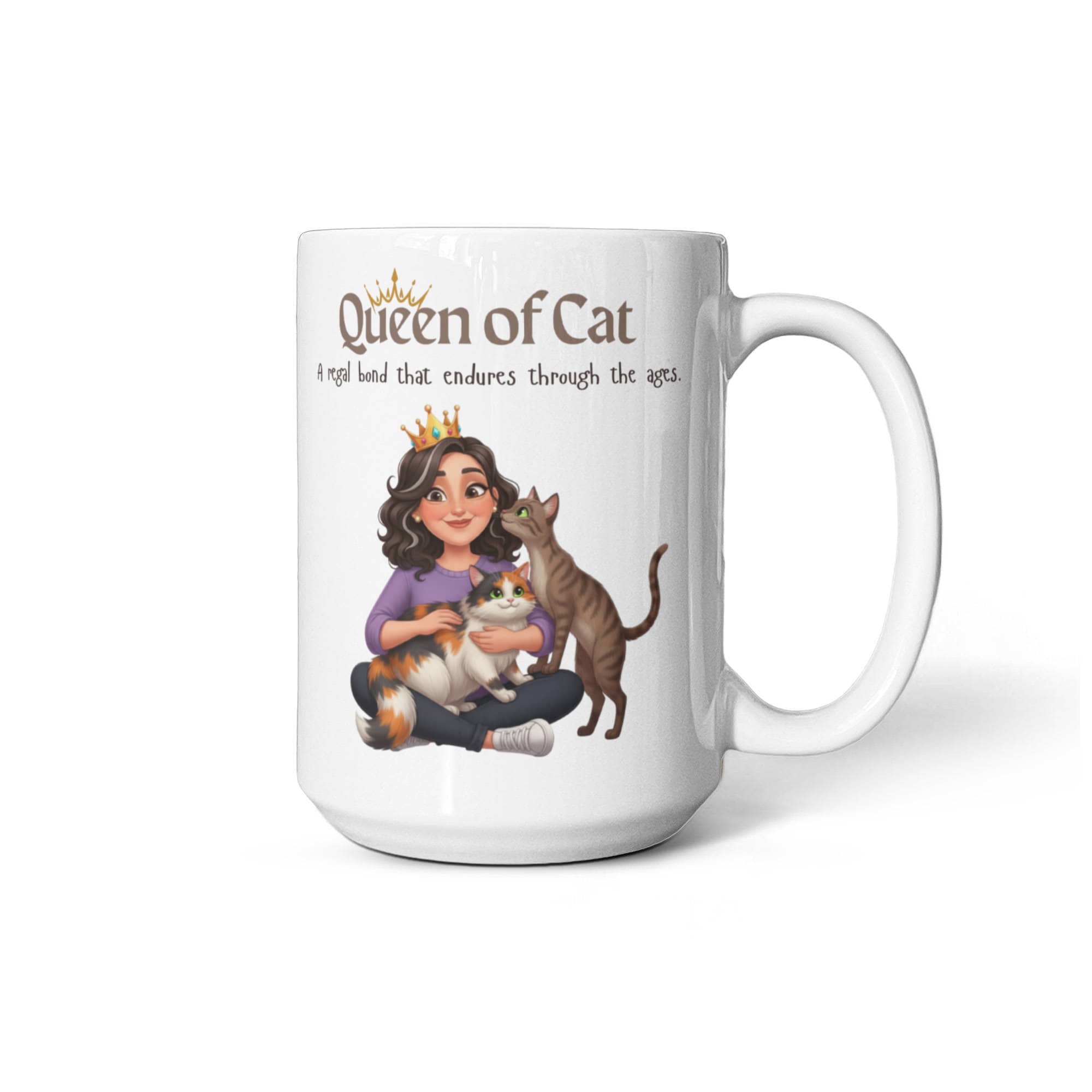 Queen of Cat Mug - Regal Bond Cat Mom Gift for Her