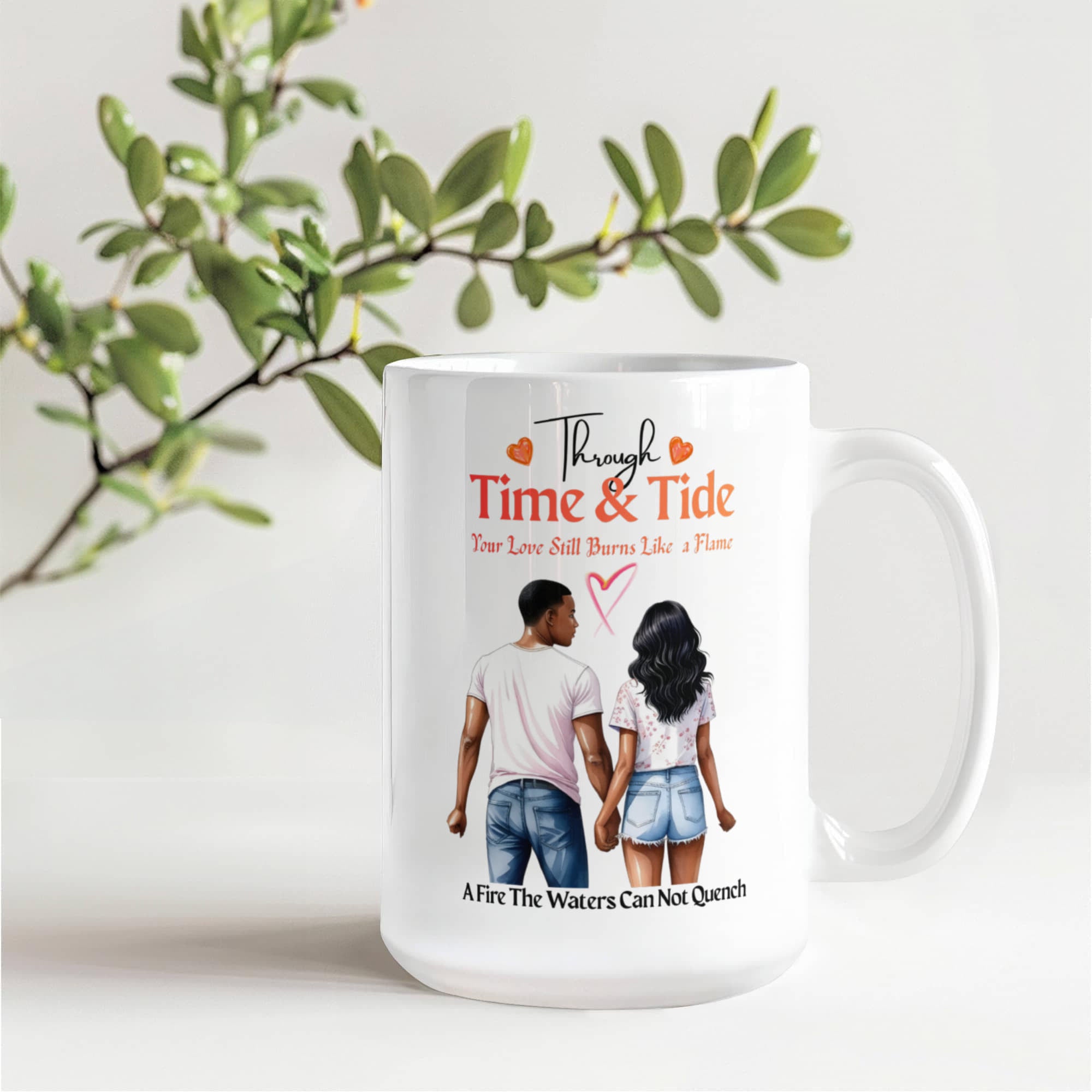 Through Time & Tide Couple Mug - Unquenchable Love Gift