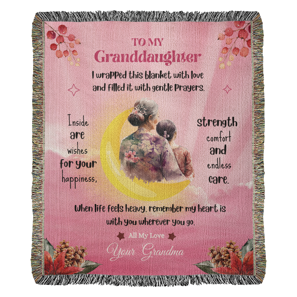 To My Granddaughter Blanket - Gentle Prayers Love Gift from Grandma