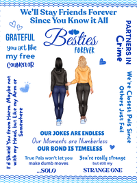 Besties Forever Blanket - Personalized Friendship Gift for Your BFF